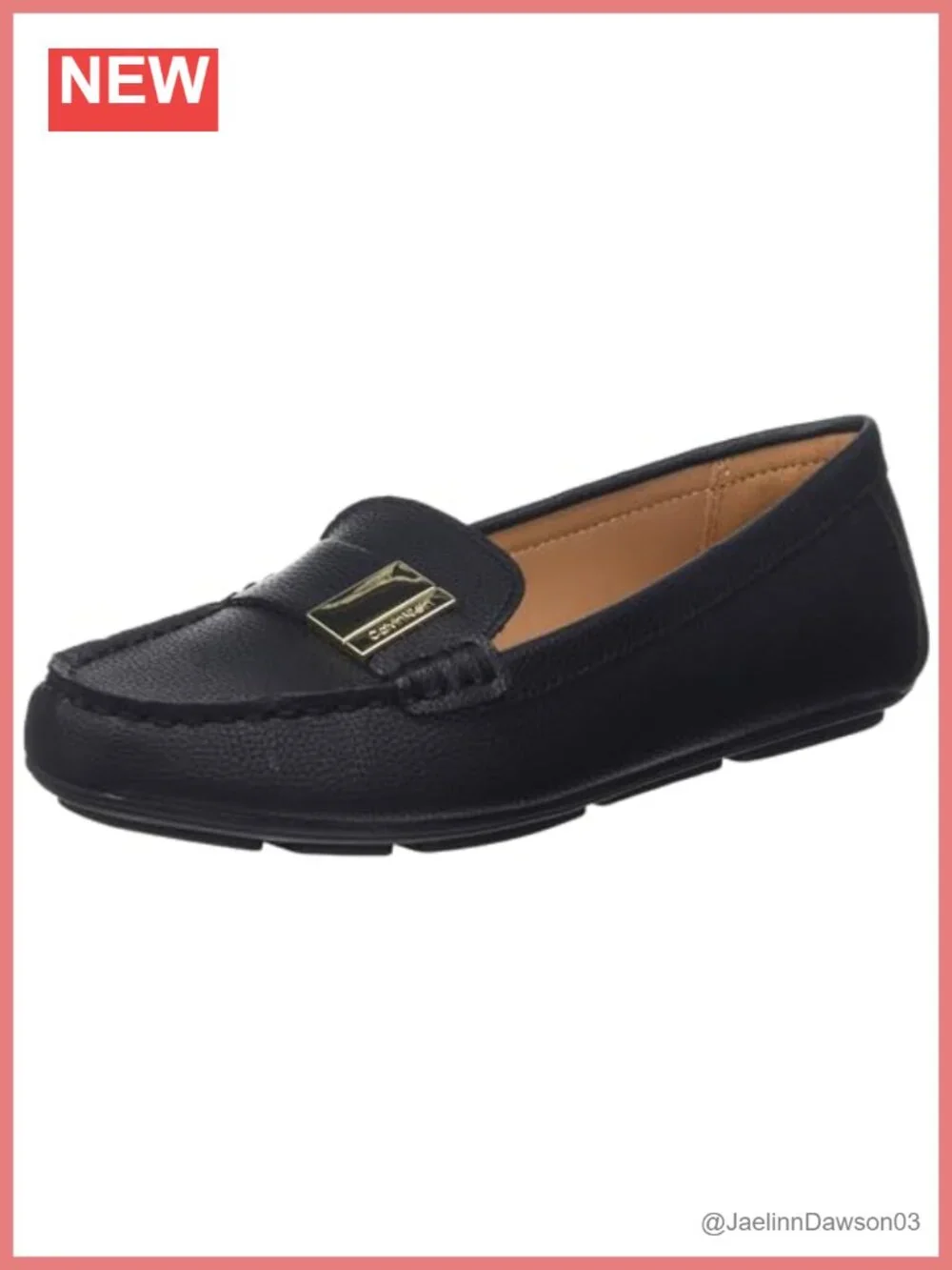 Calvin Klein Lisa Leather Slip-On Loafer Flats